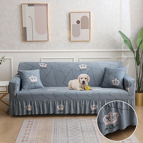 

Sofa Cover Stretch Couch Cover Slipcover Furniture Protector Solid Color Anti-Slip Soft Cover Fit for Armchair/ Loveseat/ Three Seater/ Four Seater/ L Shape Sofa Full Protection Easy to Install Care
