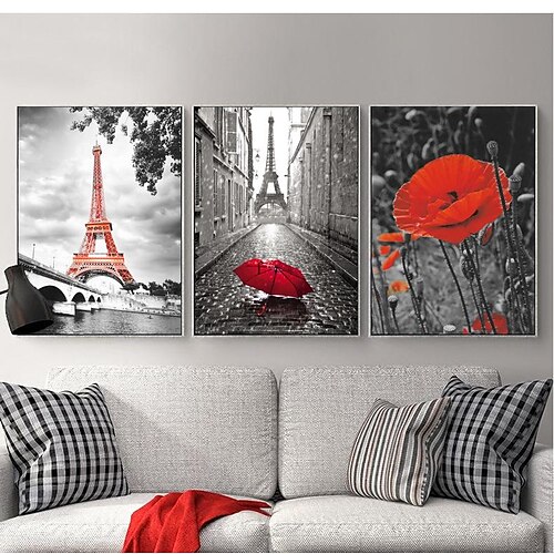 

1 Panel Landscape Prints Posters/Picture Red Paris Modern Wall Art Wall Hanging Gift Home Decoration With PS Material Frame Stretched