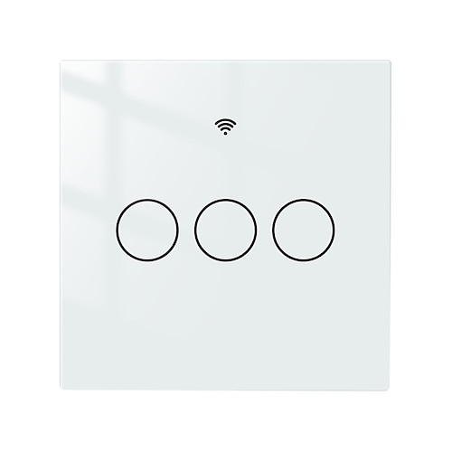 

Tuya Bluetooth Wireless Smart Home Wall Touch Smart Light Switch 2/3 Way Muilti-Control Association Bluetooth Sigmesh Tuya Smart APP Control Works with AlexaGoogle Home 3 Gang White/Blackld