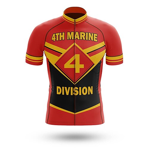 

21Grams Men's Cycling Jersey Short Sleeve Bike Jersey Top with 3 Rear Pockets Mountain Bike MTB Road Bike Cycling Breathable Quick Dry Moisture Wicking Reflective Strips Red Graphic Polyester Spandex