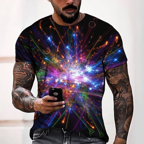 

Per uomo maglietta Magliette Pop art Rotonda Nero Stampa 3D Informale Giornaliero Manica corta Stampa 3D Abbigliamento Di tendenza Fantastico Originale Comodo / Estate / Estate