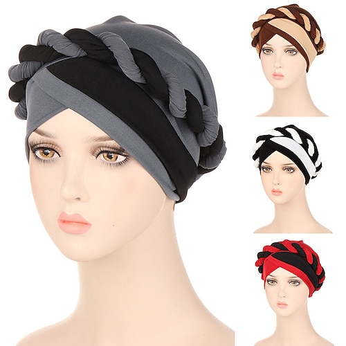 

Head Scarf For Muslim Women Two Color Mix Turban Bonnet Hijab Caps Inner Hijabs Femme Musulman Arab Wrap Turbantes