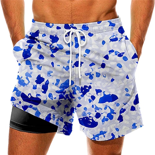

Men's Swim Trunks Swim Shorts Quick Dry Board Shorts Bathing Suit Compression Liner with Pockets Drawstring Swimming Surfing Beach Water Sports Printed Spring Summer
