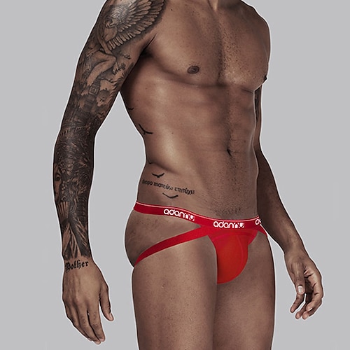 

Men's Basic Panties G-string Underwear 1 PC Underwear Fashion Simple Sexy Print Letter Cotton Mid Waist Touch of Sensation Comfort Black Blue Red M L XL