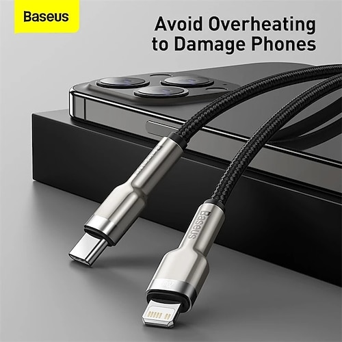 

Baseus PD 20W USB C Cable Lightning Cable 20W 3.3ft USB C to USB C / Lightning 3 A Charging Cable High Data Transfer Nylon Braided Durable For Macbook Xiaomi Huawei Phone Accessory