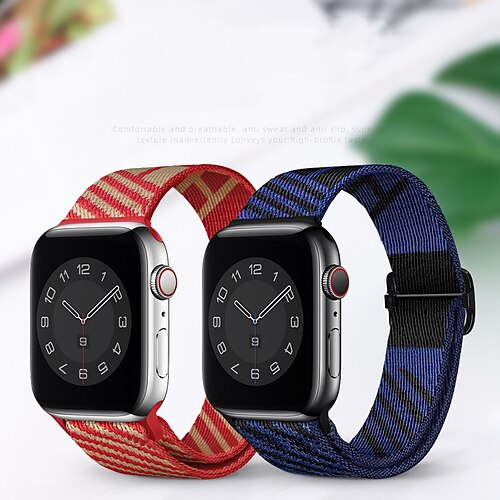 

1PC Smart Watch Band Compatible with Apple iWatch Series 8 7 6 5 4 3 2 1 SE Sport Band for iWatch Smartwatch Strap Wristband Nylon Adjustable Stretchy Breathable