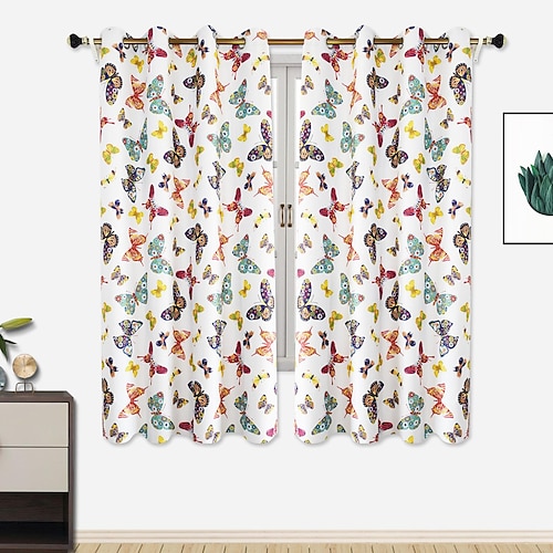 

1 Panel Butterfly Printed Blackout Curtains Thermal Insulated Window Curtains for Bedroom,Grommet Window Treatment Curtain, Light Blocking Drapes for Living Room