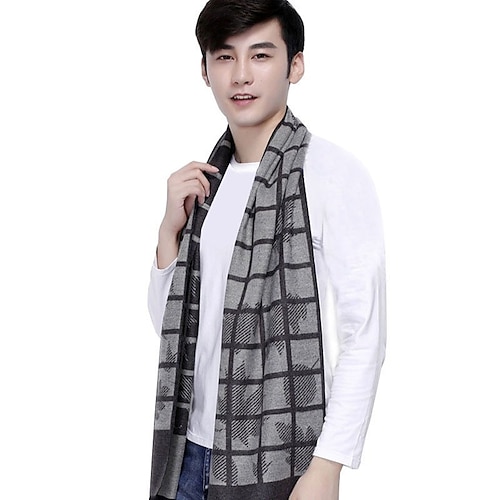 

Men's Scarves Office Daily Wear Vacation Plaid / Striped / Chevron / Round 100% Acrylic Scarves 1 PCS