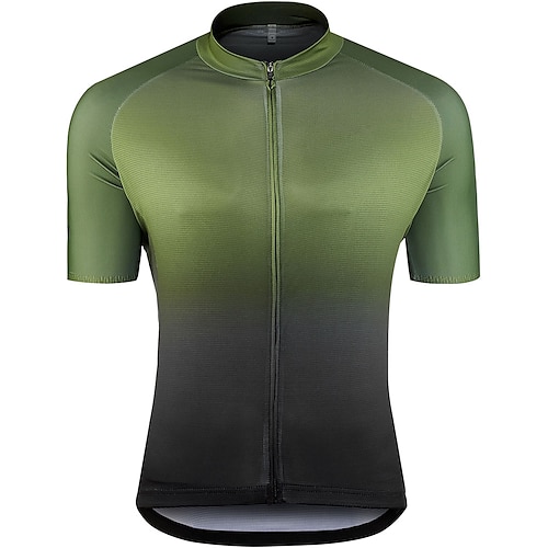 

21Grams Men's Cycling Jersey Short Sleeve Bike Top with 3 Rear Pockets Mountain Bike MTB Road Bike Cycling Breathable Quick Dry Moisture Wicking Reflective Strips Green Sky Blue Gradient Polyester