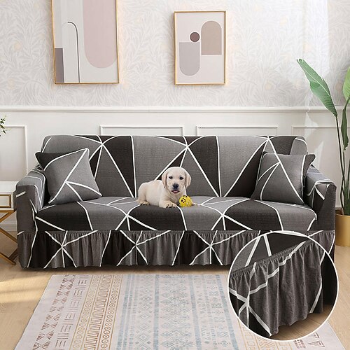 

Sofa Cover Stretch Couch Cover Slipcover Furniture Protector Solid Color Anti-Slip Soft Cover Fit for Armchair/ Loveseat/ Three Seater/ Four Seater/ L Shape Sofa Full Protection Easy to Install Care