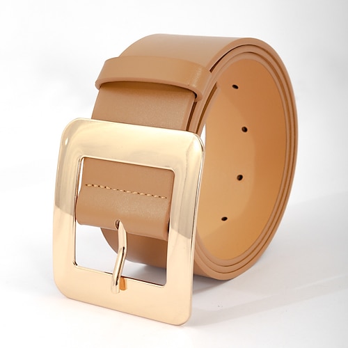 

Ladies Wide Belt Retro Simple Versatile Square Pin Buckle Trend Belt