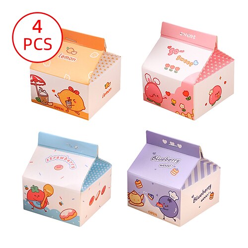 

4 pcs Sticky Notes 2.81.6 inch Colorful Paper Cute Non-Stick Kawaii Sticky Notes for School Office Student