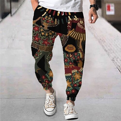 

Men's Joggers Trousers Beach Pants Drawstring Elastic Waist 3D Print Cartoon Graphic Prints Comfort Breathable Sports Outdoor Casual Daily Streetwear Designer Black Yellow Micro-elastic