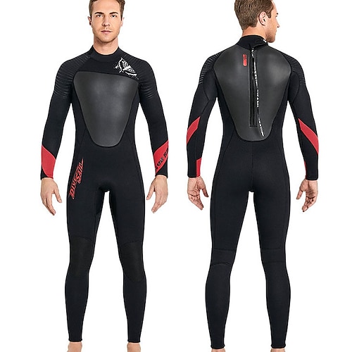 

Dive&Sail Men's Full Wetsuit 3mm SCR Neoprene Diving Suit Thermal Warm Windproof UPF50 High Elasticity Long Sleeve Full Body Back Zip - Diving Scuba Patchwork Spring Summer Winter / Anatomic Design