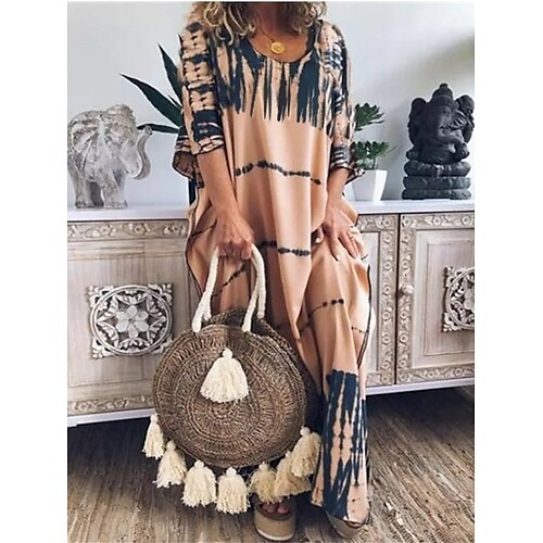 

Women's Casual Dress T Shirt Dress Tee Dress Sheath Dress Long Dress Maxi Dress Tie Dye Print Spring Summer Crew Neck Loose Fit S M L XL XXL