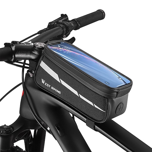 

WEST BIKING 1 L Cell Phone Bag Bike Frame Bag Top Tube Portable Outdoor Travel Bike Bag 600D Polyester Bicycle Bag Cycle Bag Cycling Triathlon