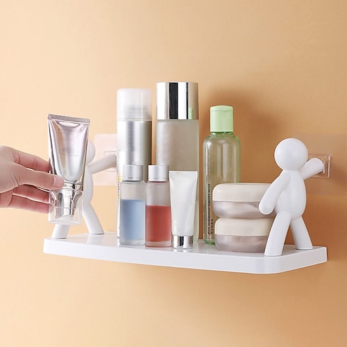 Punch-free Bathroom Shelf Shower Storage Rack for Soap Shampoo Organizer  Cute White Doll Shelves No Drilling Cosmetics Holder Home Decor 2023 - US  $7.99