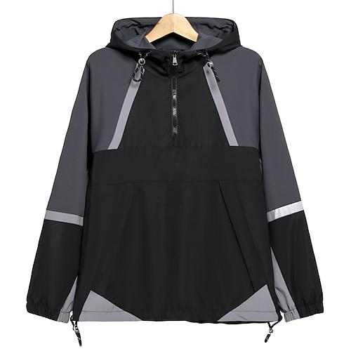 

Men's Hoodie Color Block Zipper Pocket Patchwork Casual Sports Designer Sportswear Hoodies Sweatshirts Black Orange