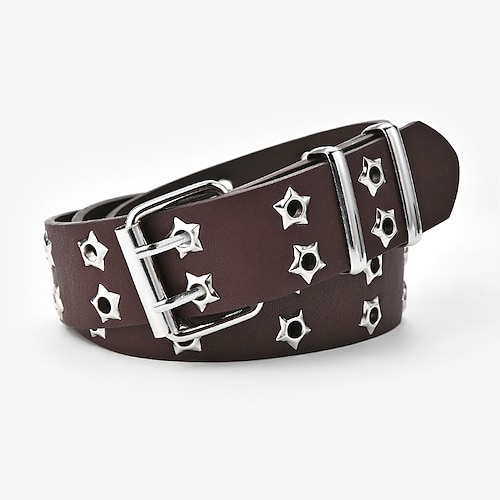 

Men's Women's PU Buckle Belt PU Leather Metal Bucke Rivet Decor Gothic Formal Party Daily White Black Brown Coffee