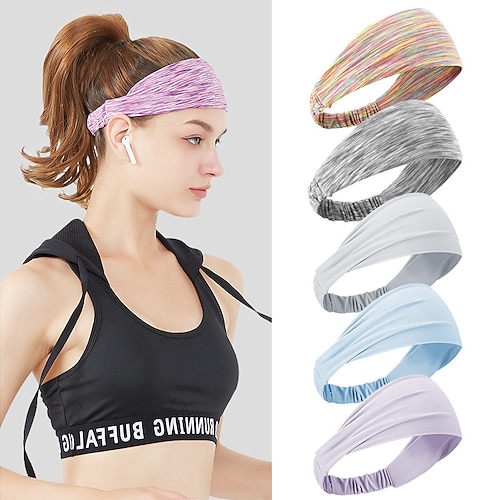 

banda para el cabello deportiva verano correr al aire libre fitness yoga banda para el cabello que absorbe el sudor color alto elástico pañuelo para la cabeza de las mujeres banda anti-sudor