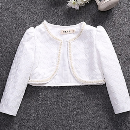 

Kids Girls' Cardigan Floral Performance Long Sleeve Mesh Vacation 2-12 Years Fall White