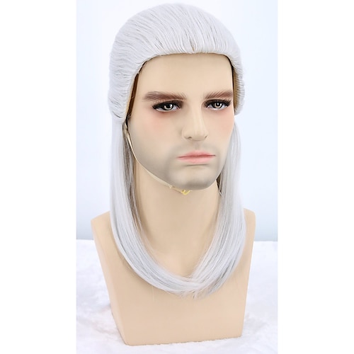 

Long Silver Grey Wig for Man Geralt Of Rivia Wig Inspired by Witcher Halloween Cosplay Costume Wigs