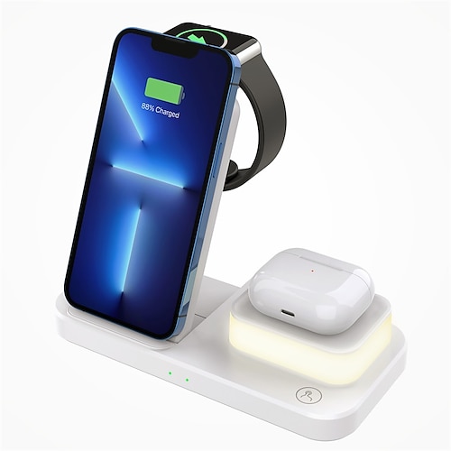 

3 in 1 Wireless Charger 15 W Output Power Wireless Charging Station With LED Night Light CE Certified Fast Charging Magnetic For Smart Watch iPhone 13 12 Pro Max Samsung S22 S21 S20 AirPods