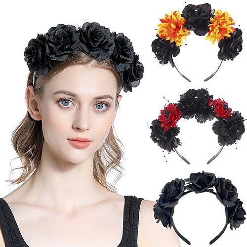 

Simulation Fabric Flower Headband Festival Wide Headband Ladies Retro Hair Accessoriesfor Festival, Carnival, Oktoberfest Beer International Beer Festival