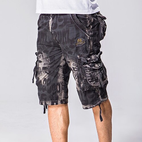 

Men's Cargo Shorts Multi Pocket Multiple Pockets Print Camouflage Comfort Breathable Knee Length Casual Daily Fashion Streetwear Blue Army Green