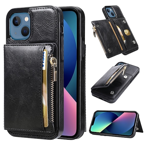 

Phone Case For Apple Classic Series iPhone 13 12 11 Pro Max X XR XS Max Dustproof Four Corners Drop Resistance Card Holder Slots Solid Colored TPU PC