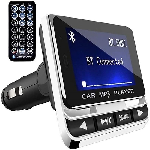 

Car Bluetooth FM Transmitter Wireless Car Radio Adapter Hands Free Auto Kit with Remote Control MP3 Music Player Support USB Charger Assistant U Disk/TF Card/Auxiliary