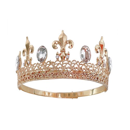 

Men's Crown Headdress Prince Crown Queen Bar Performance Crown for Men and Women