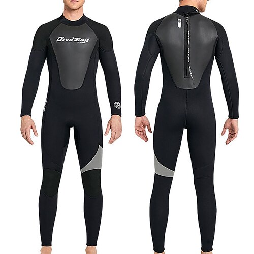 

Dive&Sail Men's Full Wetsuit 3mm SCR Neoprene Diving Suit Thermal Warm Windproof UPF50 High Elasticity Long Sleeve Full Body Back Zip - Swimming Diving Scuba Kayaking Patchwork Spring Summer Winter