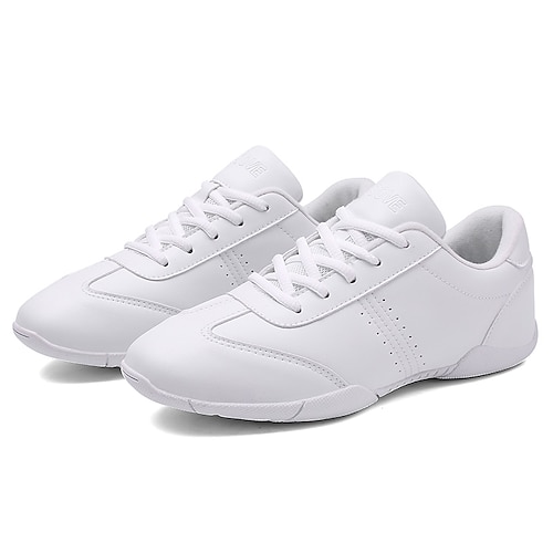 

Women's Dance Sneakers Cheer Shoes Training Practice Cheerleading Professional Sneaker Cuban Heel Round Toe Lace-up Teenager Adults' White / Sparkling Glitter