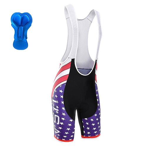 

21Grams Men's Cycling Bib Shorts Bike Bib Shorts Bottoms Mountain Bike MTB Road Bike Cycling Sports American / USA 3D Pad Cycling Breathable Quick Dry Purple Polyester Spandex Clothing Apparel Bike