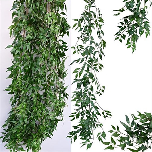 

170cm Imitation Willow leaf Rattan Wedding Decoration Decorated with Fake flowers