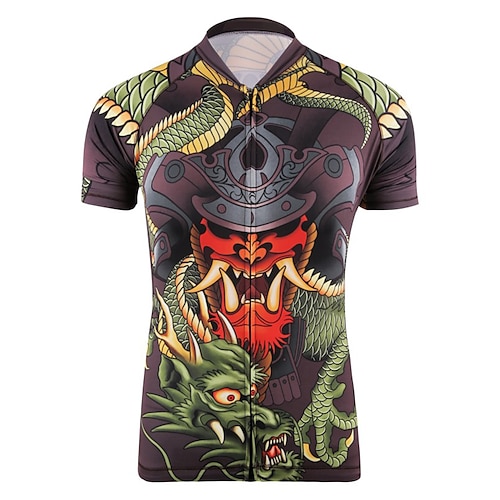 

21Grams Women's Cycling Jersey Short Sleeve Bike Top with 3 Rear Pockets Mountain Bike MTB Road Bike Cycling Breathable Quick Dry Moisture Wicking Reflective Strips Dark Purple Dragon Polyester