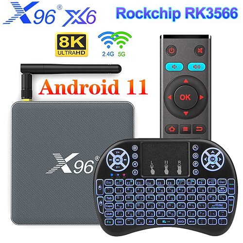 

X96 X6 RK3566 TV Box Android 11 8GB RAM 128GB ROM Support Voice Google Play Youtube Media Player 4GB 32GB 64GB 1000M Set Top Box
