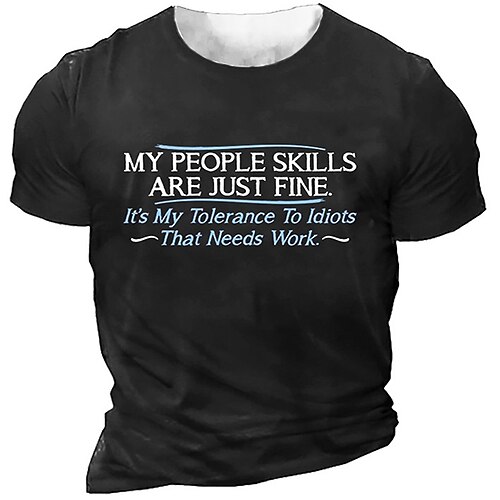 

Men's Unisex T shirt Tee 3D Print Graphic Letter Crew Neck Street Daily Print Short Sleeve Tops Designer Casual Vintage Big and Tall Green Black Blue / Summer