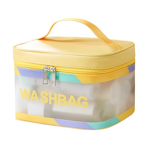 

Clear Toiletry Bag Thick Transparent Cosmetic Bag Waterproof Makeup Artist Large Bag Diaper Case Luggage Organizer Storage Easy Clean Large