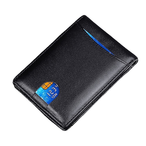 

European and American Ultra-thin Leather Men's Wallet Amazon Hot Selling Multi-card Slot Rfid Anti-theft Brush Leather Beauty Money Clip