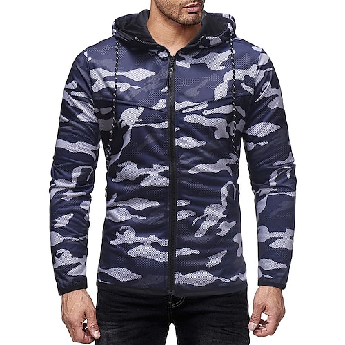 

Men's Hoodie Jacket Full Zip Print Hoodie Camouflage Sport Athleisure Shirt Long Sleeve Warm Breathable Soft Comfortable Everyday Use Casual Athleisure Daily Activewear Outdoor