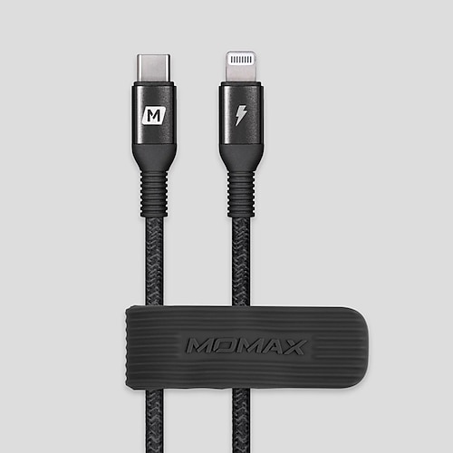 

1 Pack MOMAX MFi Certified Lightning Cable for Apple 20W 1ft Lightning USB C 3 A Fast Charging High Data Transfer Nylon Braided Durable For iPad iPhone Phone Accessory