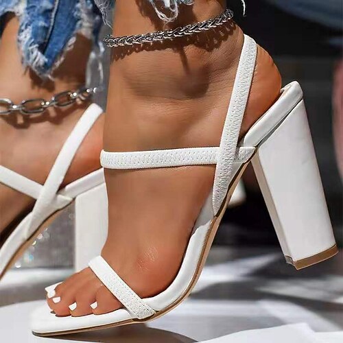 

Large Size Sandals Spring Thick High Heels Square Toe Heightening Sandals Female Manufacturers Wholesale