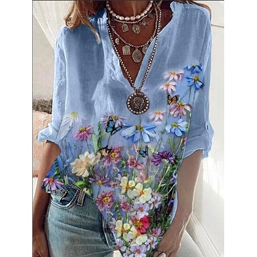 

2021 Spring And Summer European And American New Women's Long Tops Amazon Independent Station Digital Printing Fashion Long-Sleeved Shirts