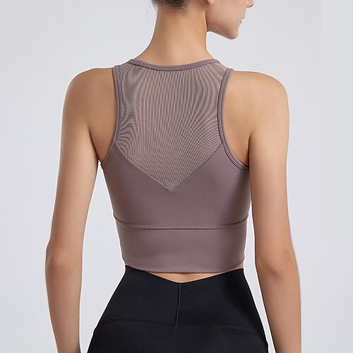 

Women's Sleeveless Sports Vest Beauty Back Mesh Fitness Running Outer Wear Yoga