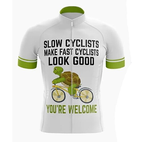 

21Grams Men's Cycling Jersey Short Sleeve Bike Top with 3 Rear Pockets Mountain Bike MTB Road Bike Cycling Breathable Quick Dry Moisture Wicking Reflective Strips White Animal Polyester Spandex Sports