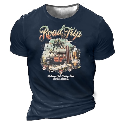 

Men's Unisex T shirt Tee Car Graphic Prints Crew Neck Army Green Navy Blue Black 3D Print Outdoor Street Short Sleeve Print Clothing Apparel Vintage Sports Designer Casual / Summer / Summer