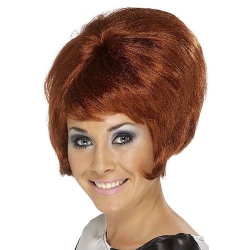 

Women's 1960s Groovy Fancy Dress Party Beehive Wig Headwear Auburn