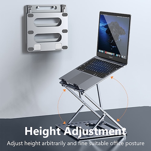 

Laptop Stand for Desk Adjustable Laptop Stand Metal Silicone Foldable All-In-1 Adjustable Laptop Holder Compatible with Kindle Fire iPad Pro MacBook Air Pro 9 to 15.6 inch 17 inch